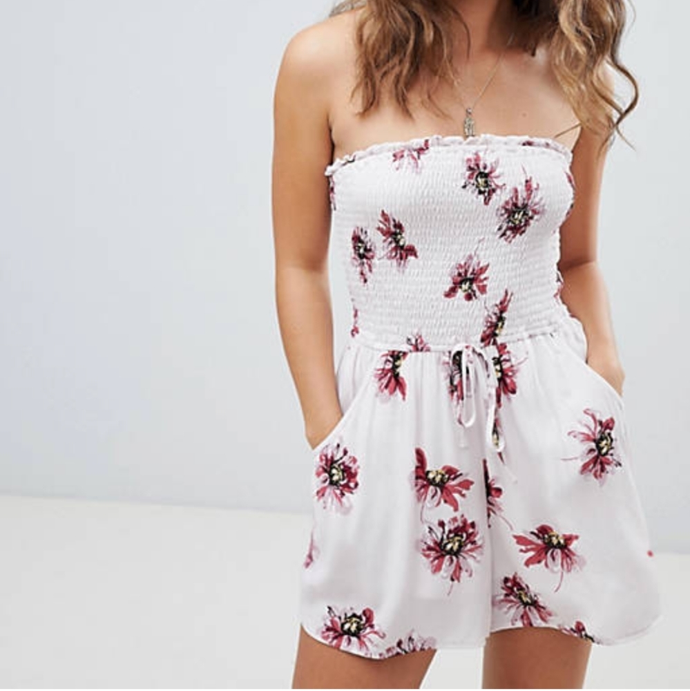 ASOS Band of Gypsies strapless floral romper